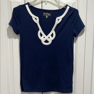 Lilly Pulitzer Women’s Brewster Top with White Trim- Size XXS NEW